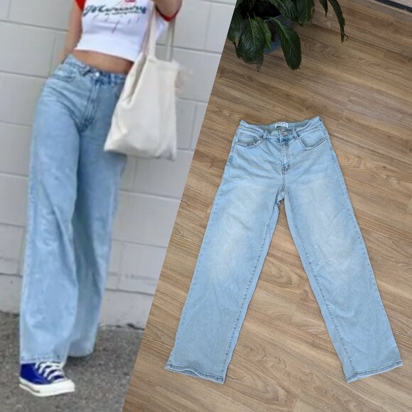 Wax Jeans Collection Light Wash Straight Wide leg Denim Jeans Size 29 Women - Picture 1 of 8